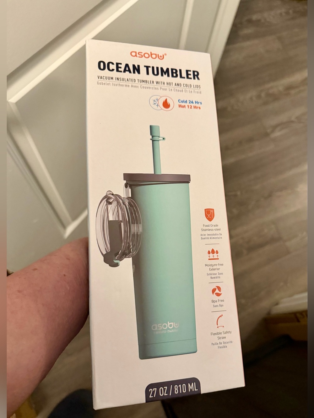 ASOBU Mint Ocean Tumbler 27oz in Mint - NEW